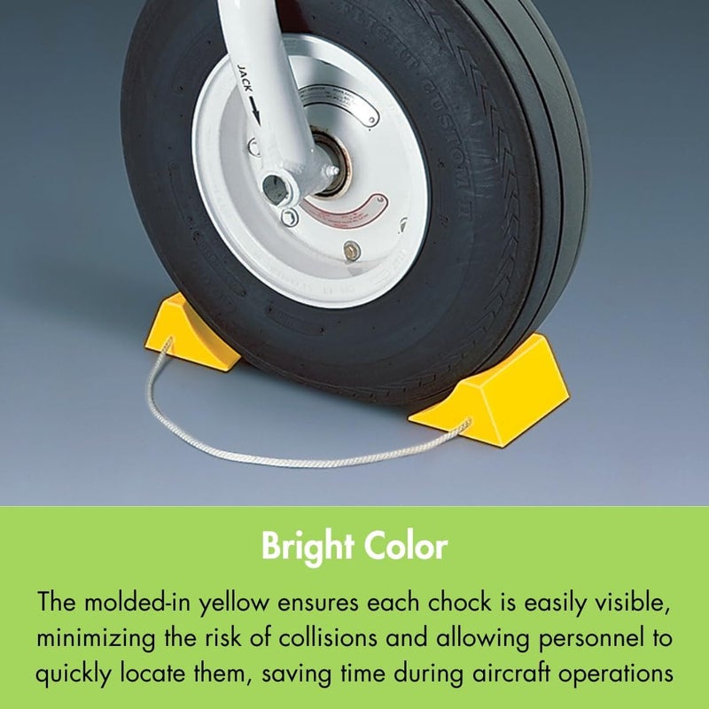 Checkers Industrial Safety Products Tigerchocks AC201 Lightweight Urethane Wheel Chock - Yellow, 5.5" Length x 4.5" Width x 2.75" Height - Image 5